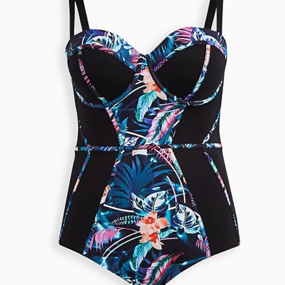 🔶SLIM FIX UNDERWIRE PIPING ONE PIECE SWIMSUIT - Picture 6 of 12